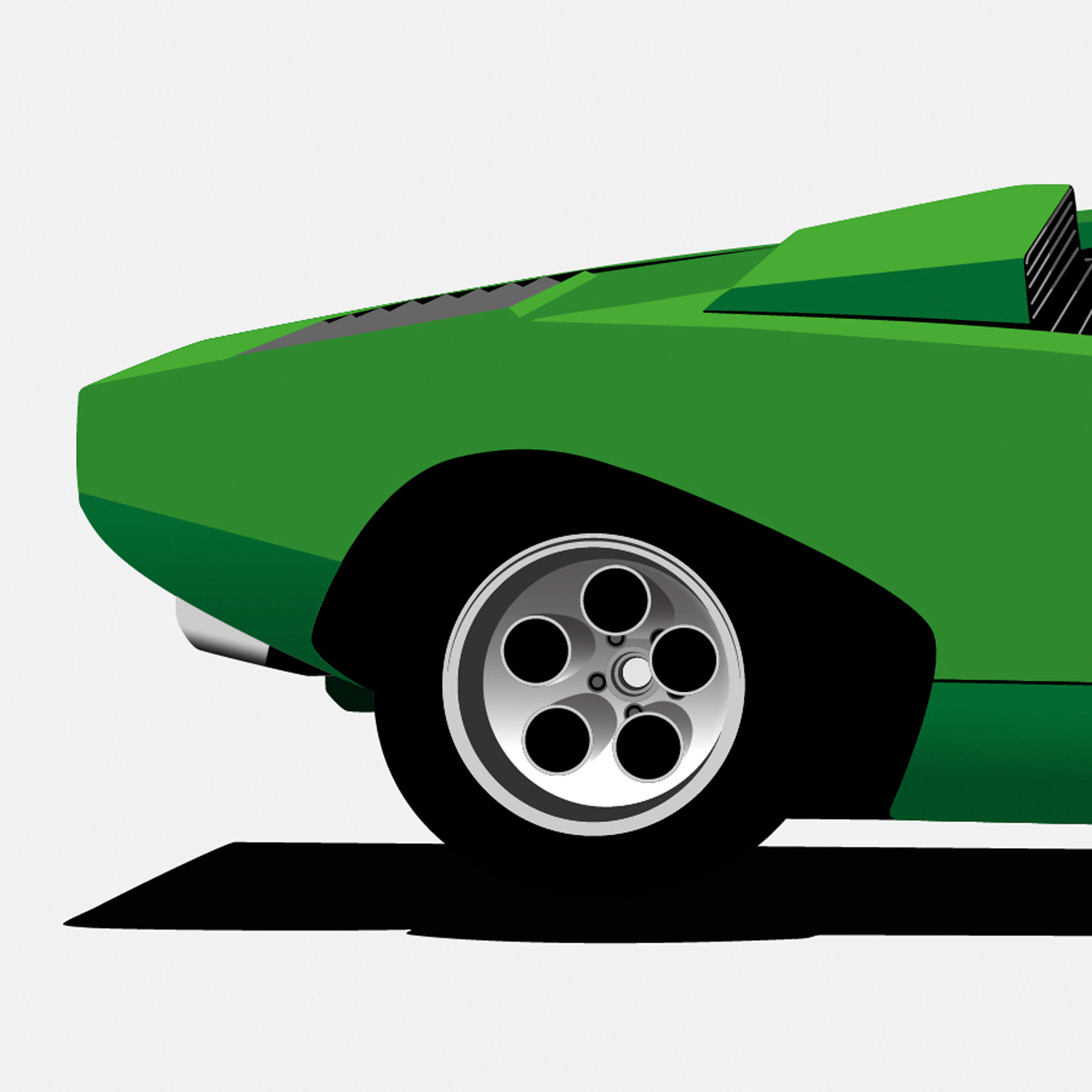 Lamborghini Countach LP400 Typographic Poster