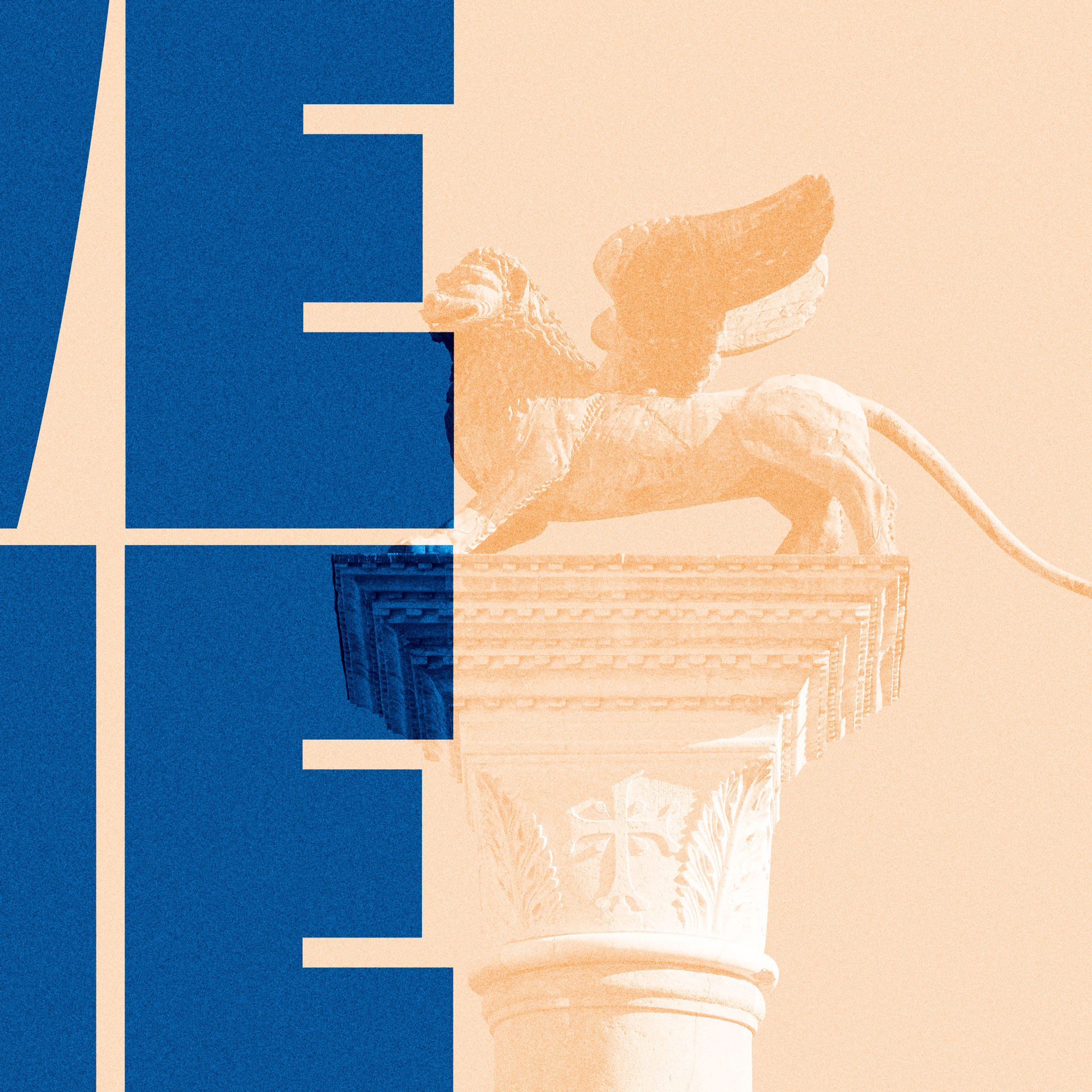 Detail of Venice typographic wall art print for modern living room decor