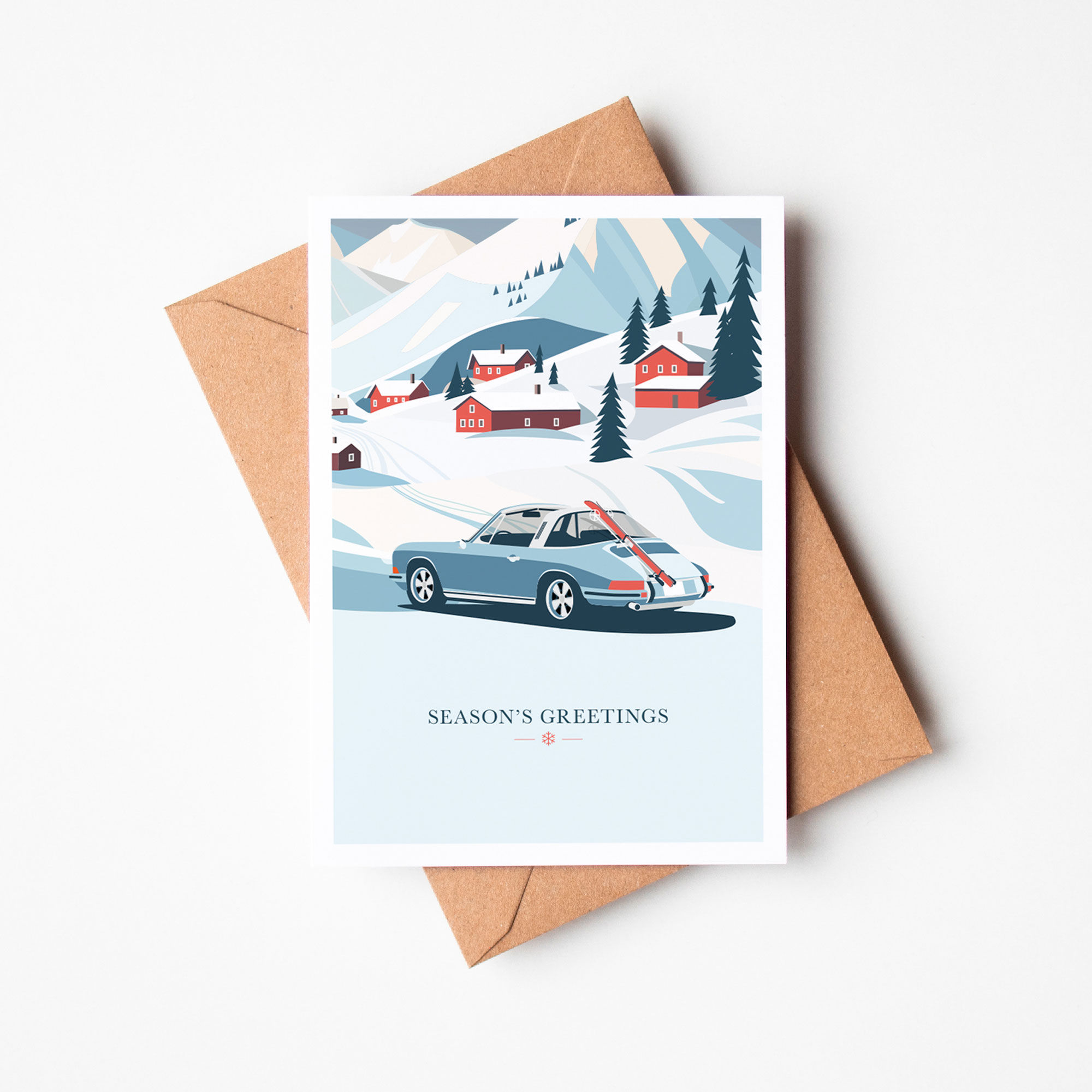 6 Pack - Porsche 'Ski Trip' Christmas Cards