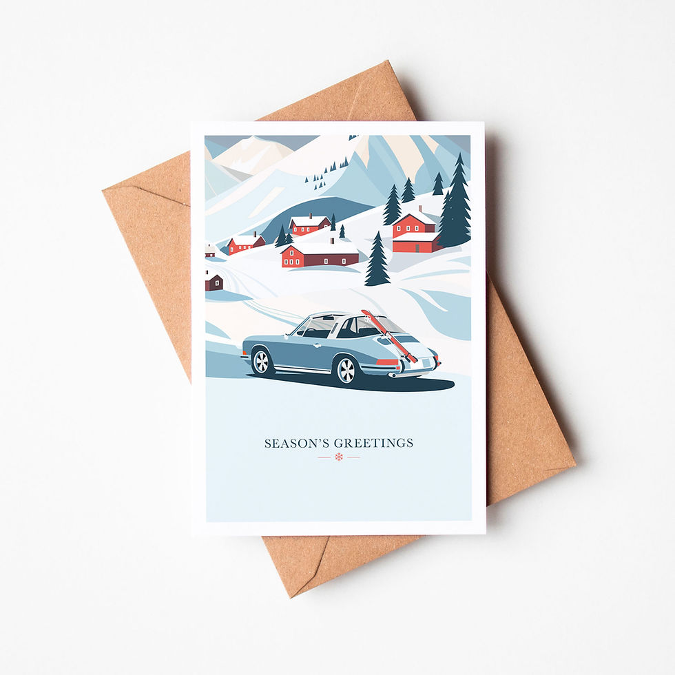 6 Pack - Porsche 'Ski Trip' Christmas Cards