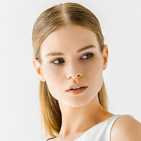 Blonde Model with Healthy Skin