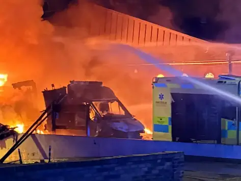 Two men were arrested on suspicion of arson