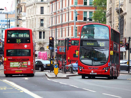 The 25 bus to Ilford travelling through the streets of London