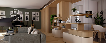 STUDIO LÜM signe Le Petit Cheix à Ambert, un agencement sur mesure pensé pour fluidifier la circulation entre cuisine et séjour.