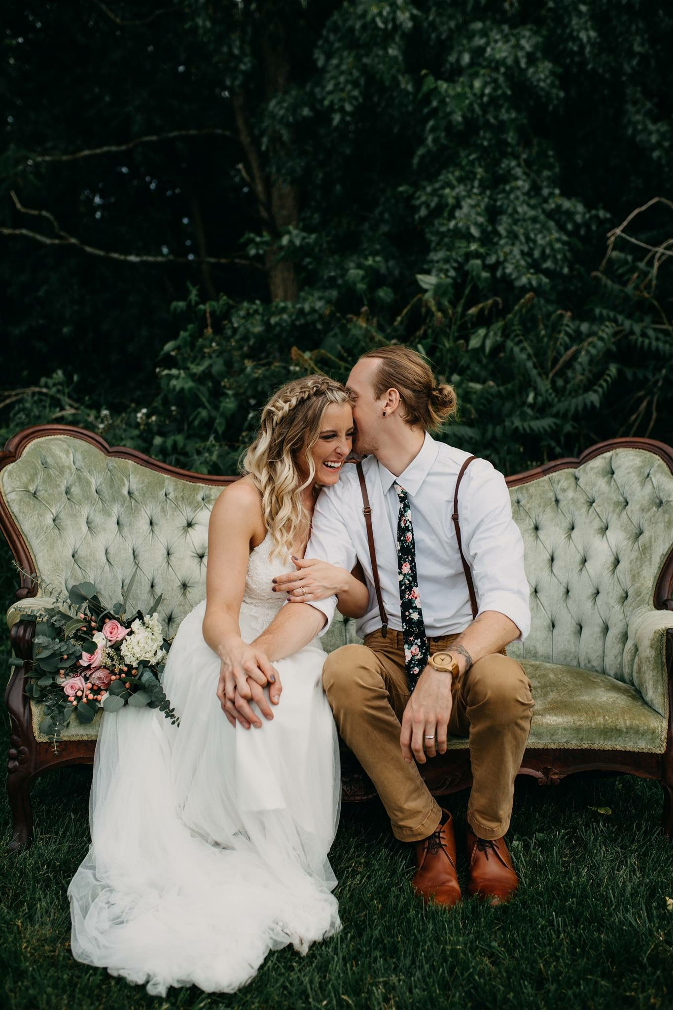 Light Green Tufted Sofa