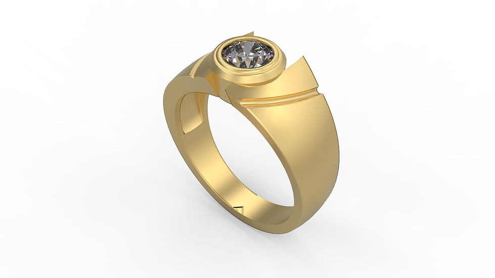 Thumbnail: Moissanite Gold Ring