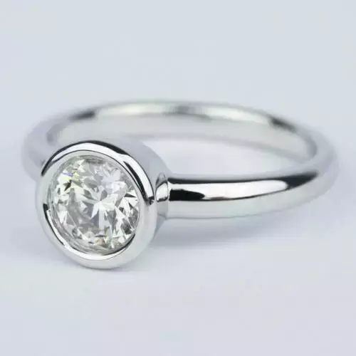 Thumbnail: 2Ct Round CZ Diamond Solitaire Engagement Ring 925K High Polished
