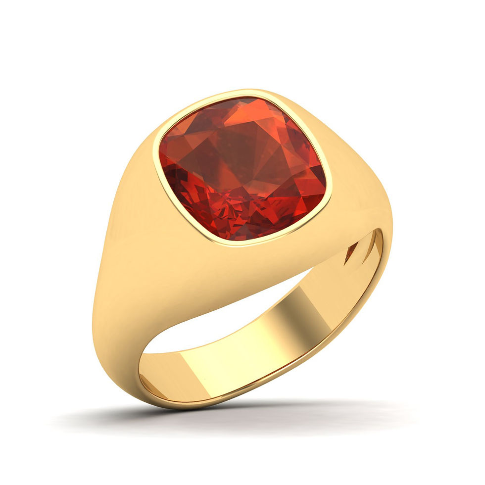 Thumbnail: Bezel Set AA Garnet Cushion Cut Ring, Solid Sterling Silver Rings for Unisex