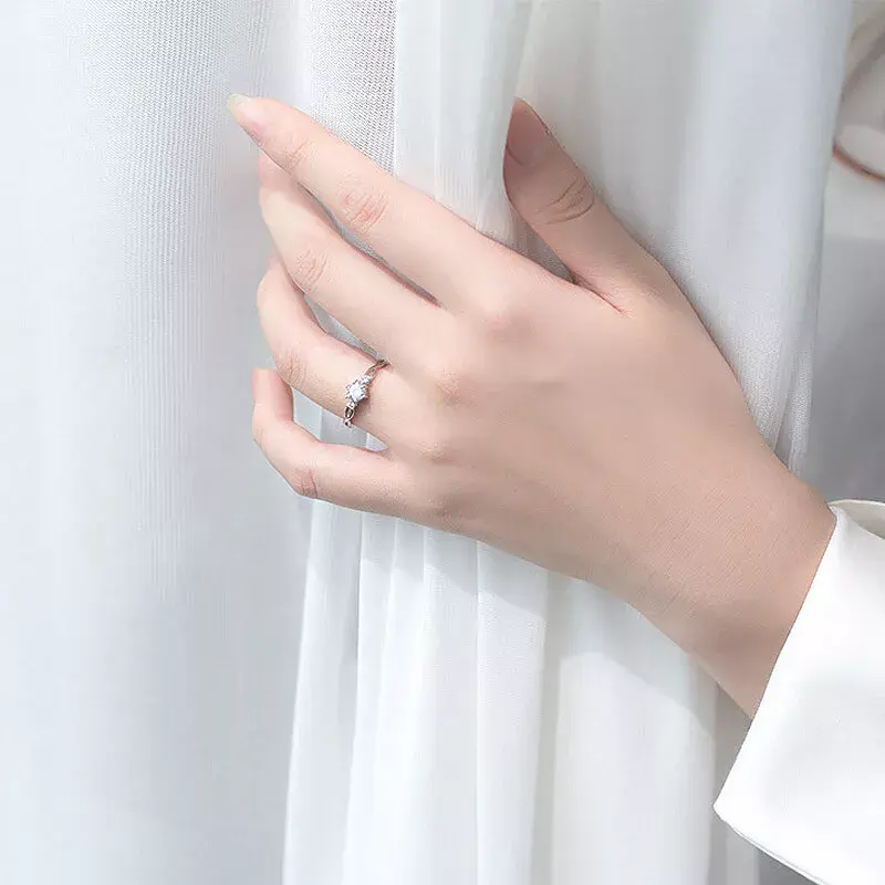 Thumbnail: Elegant Cubic Zirconia 925 Silver Ring Wedding Party Jewelry Ring