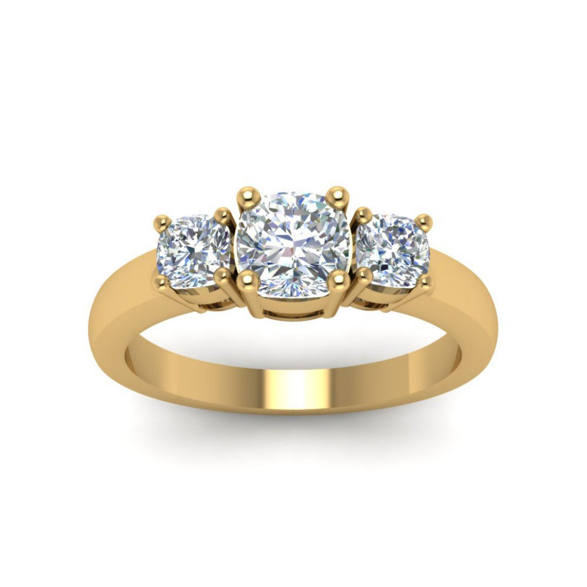 2.45 TW Cushion and Round Old Mine Cut Moissanite Ring, Vintage Style Gift
