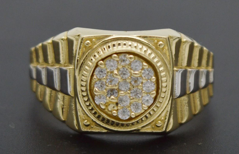 Thumbnail: The Imperial Presidential Ring | 14K Solid Gold Zircon Cluster Signet Ring