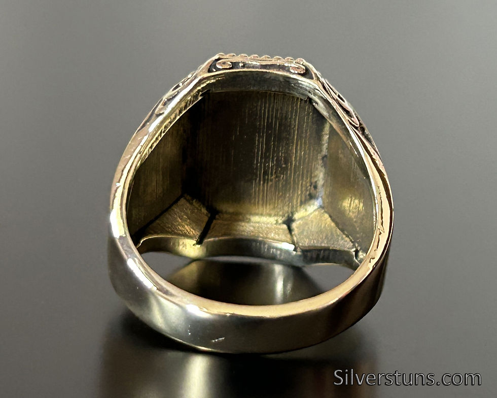Thumbnail: Monogram Initial Signet Ring 16x12mm Gold-Plated 925 Sterling Silver Ring