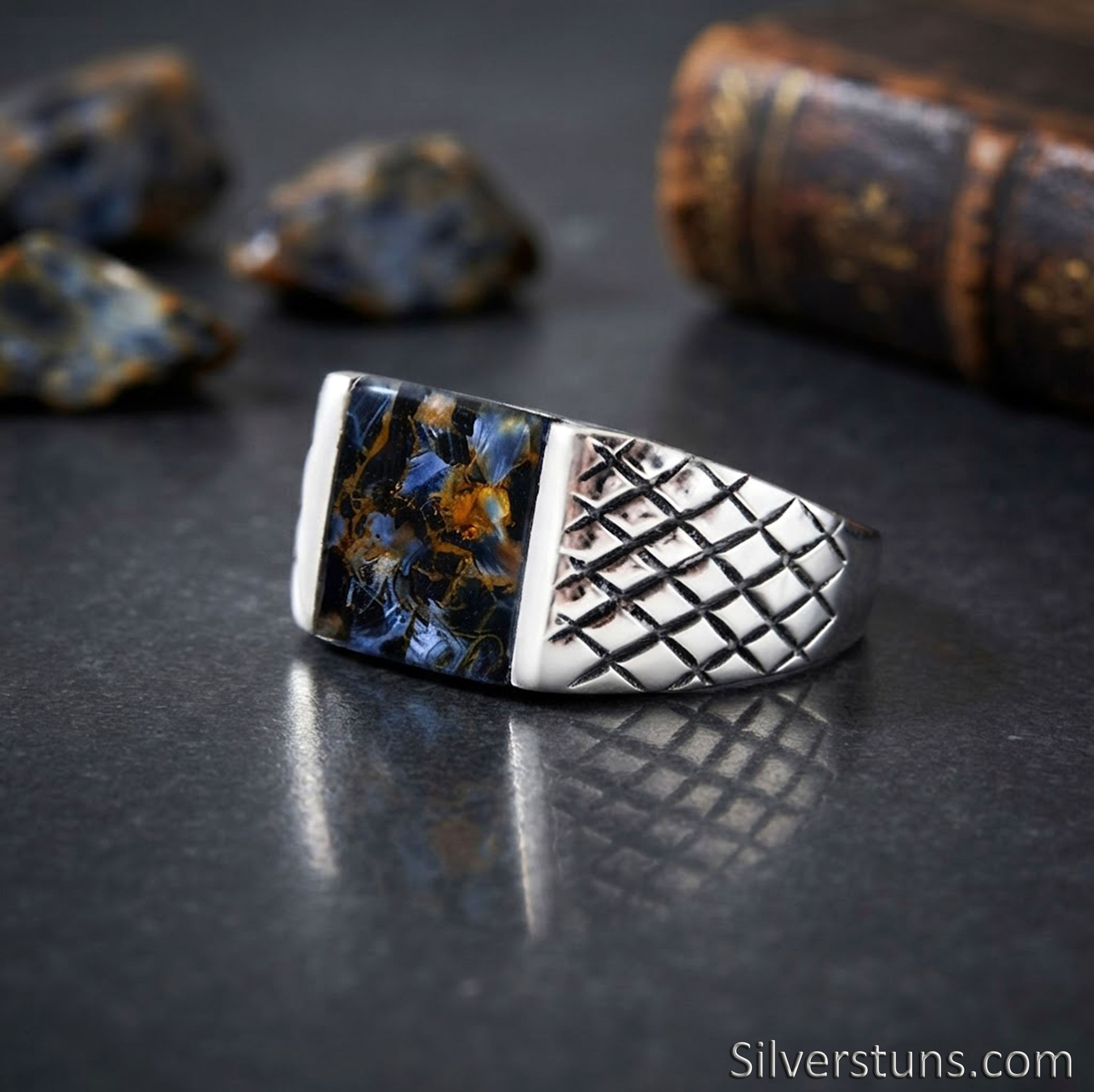 Pietersite Ring Husband Gift Ring 925 Silver Ring Birthday Gift New Years gift