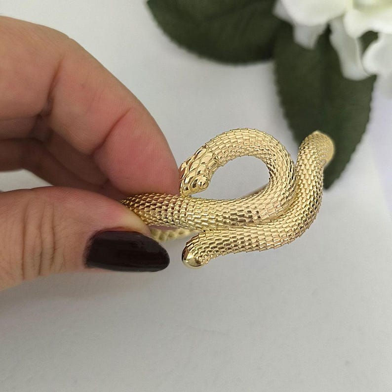 Thumbnail: Snake 14 K Gold Bangle For Women Christmas Gifts Snake Bangle Bracelet For Gift