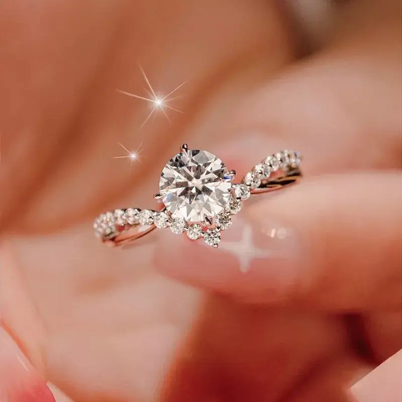 Thumbnail: WOMENS RING 925 Silver Ring Wedding Party Jewelry Ring Fashion CZ Crystal Rings