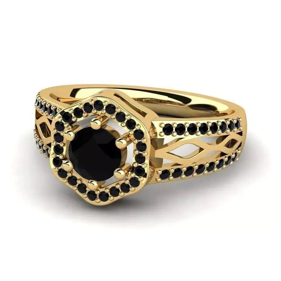 Thumbnail: Natural Onyx Wedding Ring 925 Sterling Silver Jewelry Thanksgiving Gift Idea