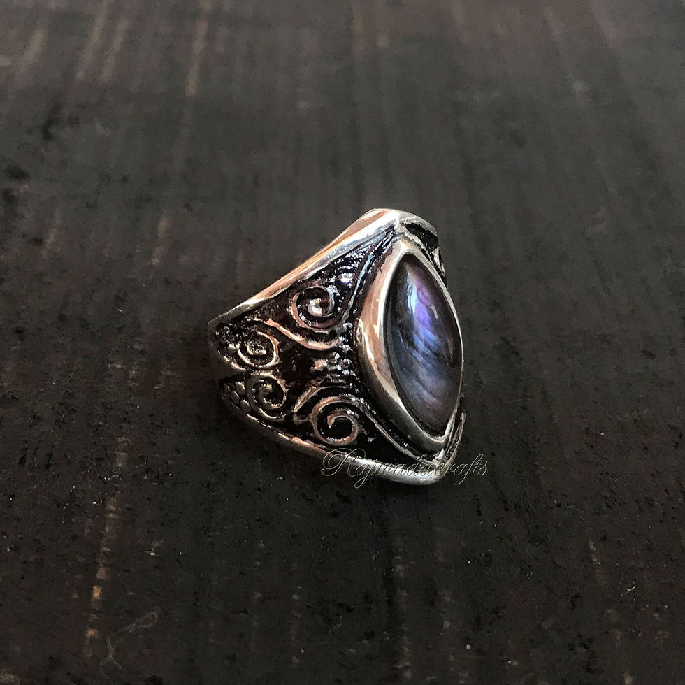 Thumbnail: Purple Labradorite Ring, Sterling SIlver Labradorite Ring, 925, Labradorite Ring