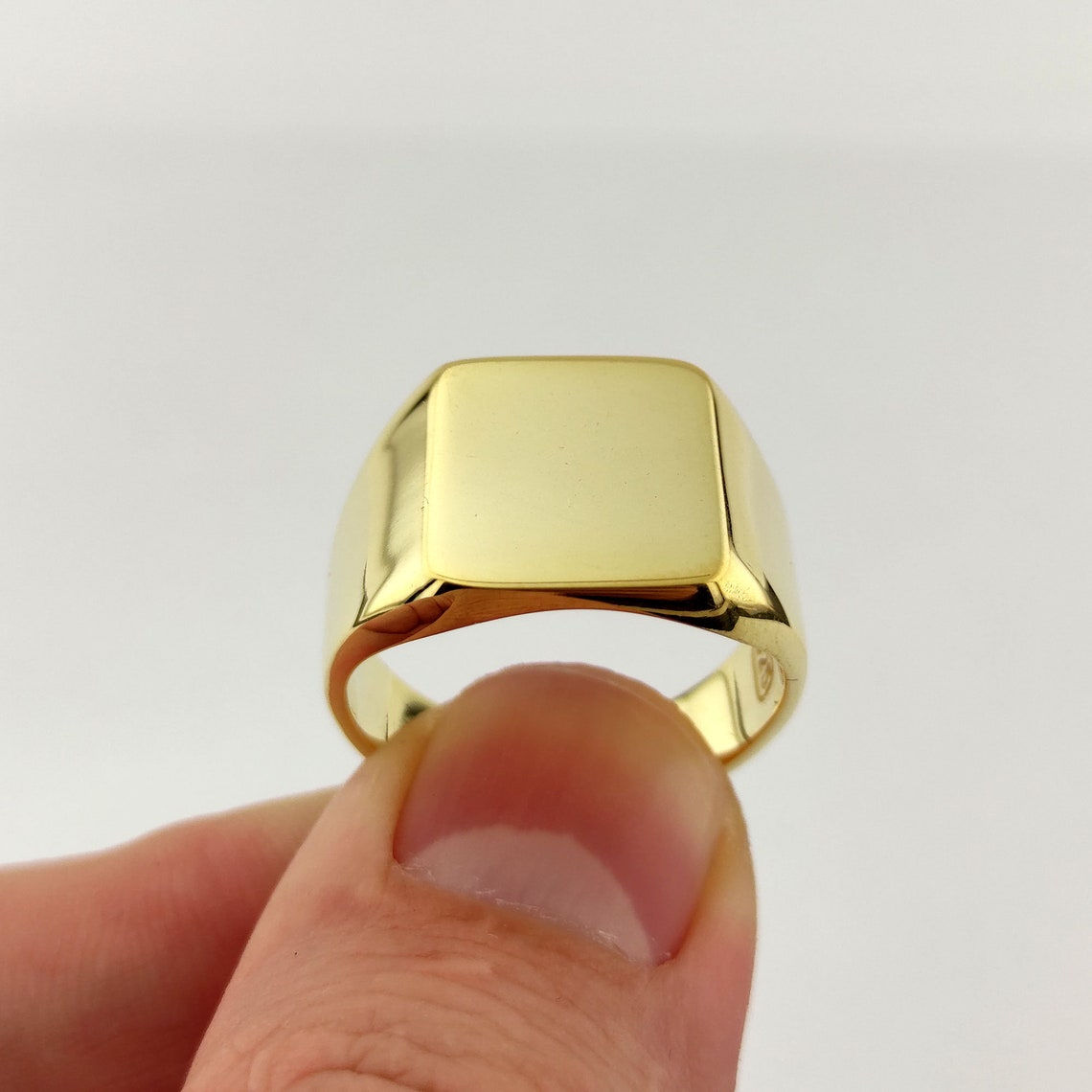 Initial Ring, Gold Ring,Men 14K Solid Gold Monogram Signet Ring, Men Personalize