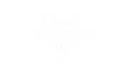 Logo for the Valente Method course - A faint capital V with 'The Valente Method' text on top