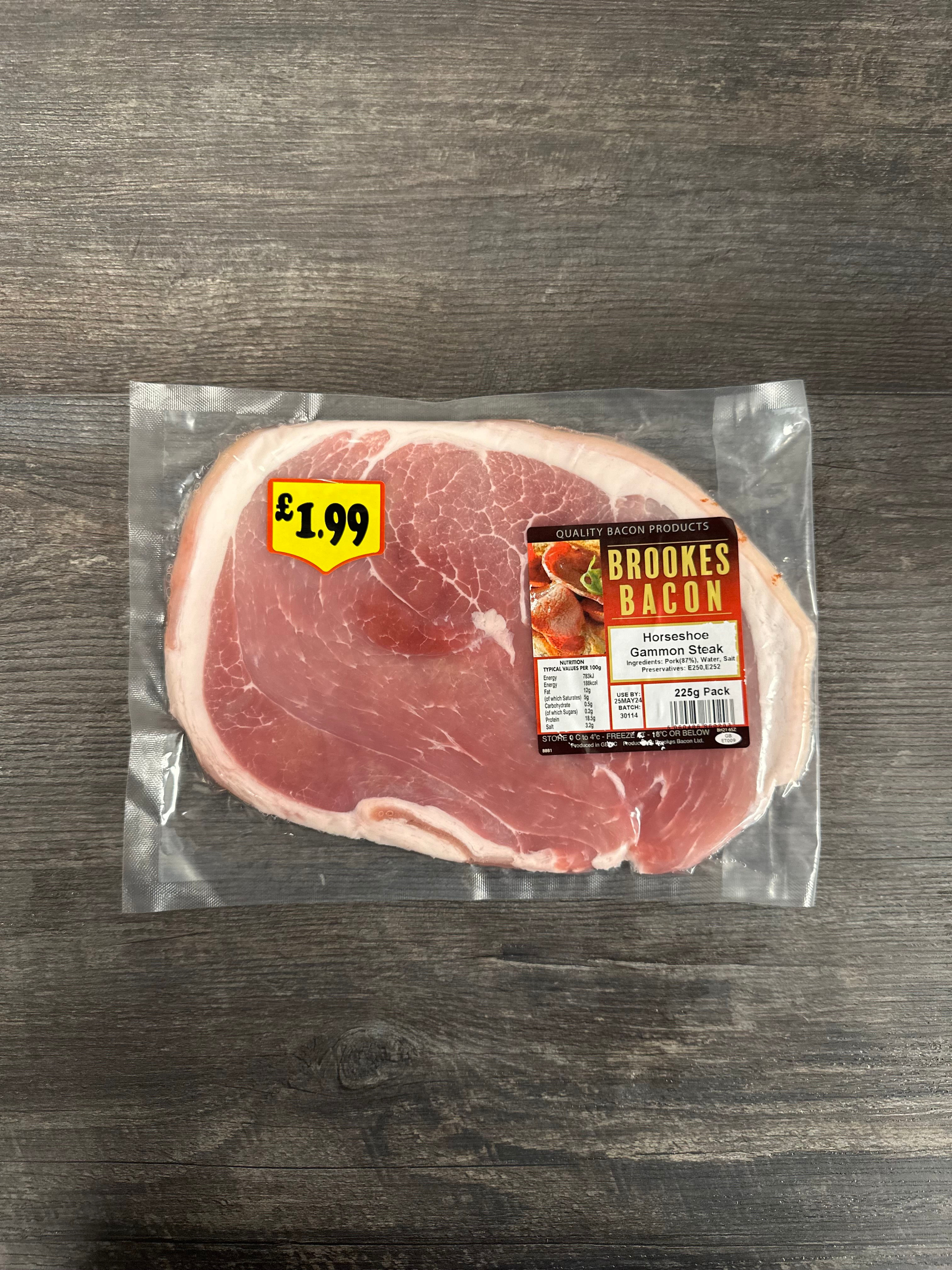 UNSMOKED GAMMON STEAK 8OZ