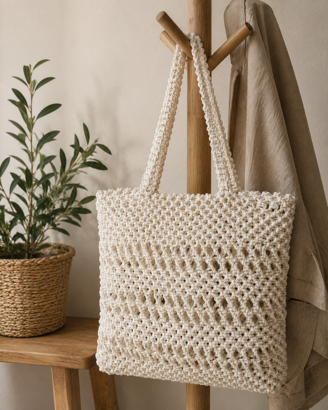 Tote Bag Bohème en Macramé