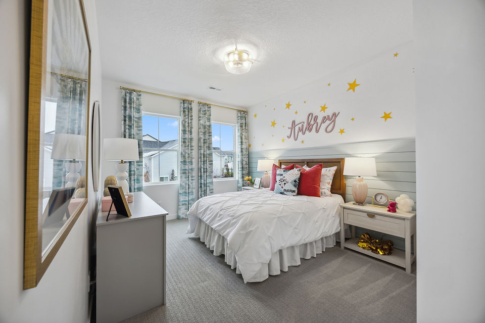 Whimsical Kids' Room with Star-Themed Wall