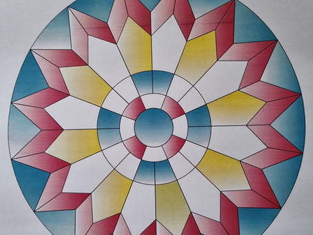 Réalisation d'une rosace, le carton