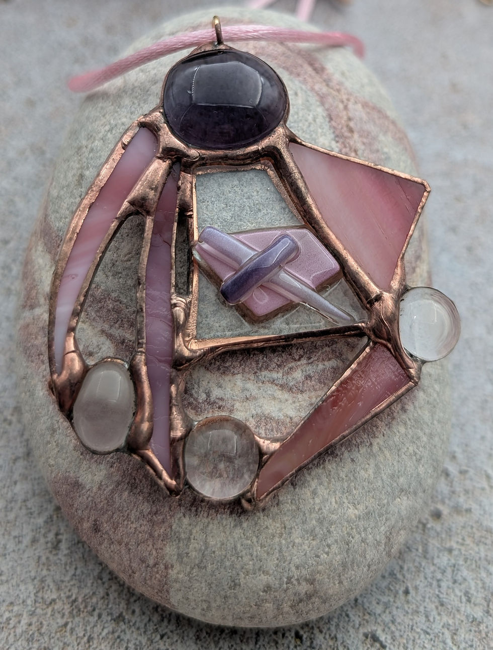 Miniature : Pendentif en fusion de verre C