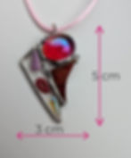 Miniature : Mesure Pendentif en fusion de verreT
