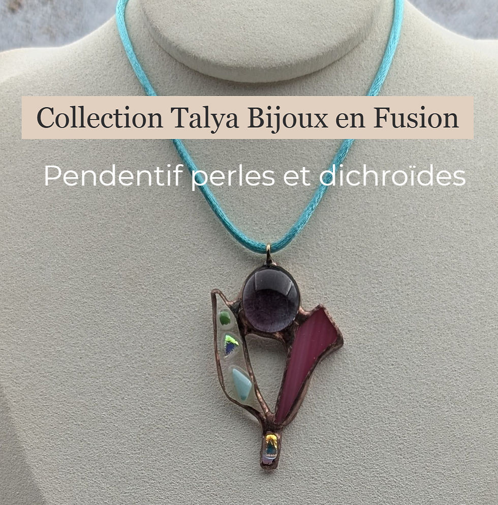 Miniature : Pendentif en fusion de verre Q