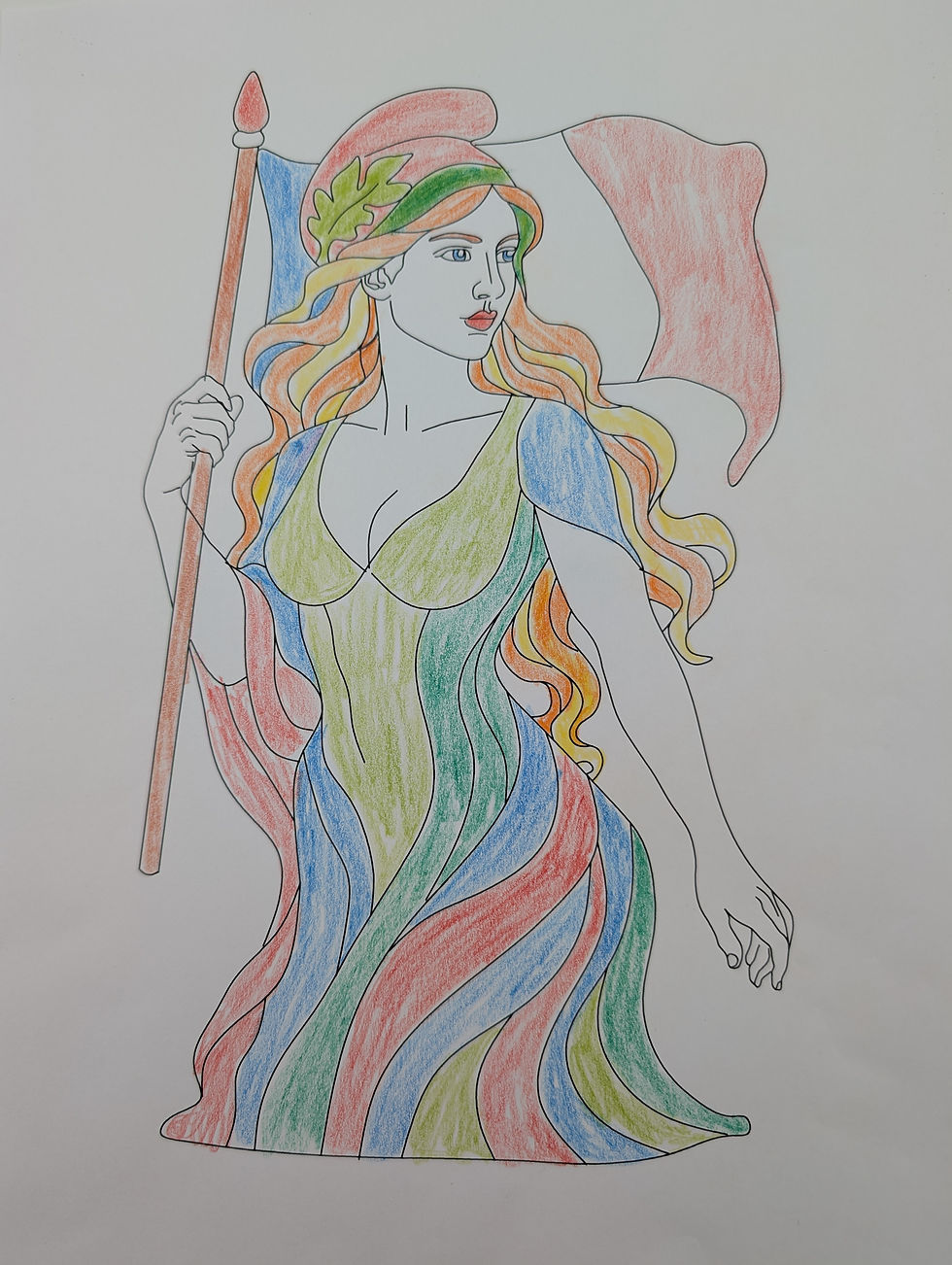 dessin coloré de marianne