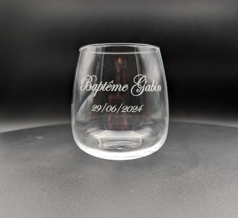 Miniature : verre de table cristallin de 36 cl  avec message personnalisé