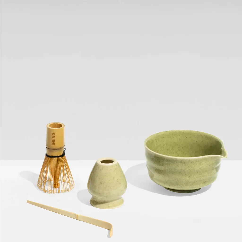 Conjunto para preparar chá verde matcha