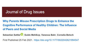 Paper on parents' misuse of prescription drugs in healthy children