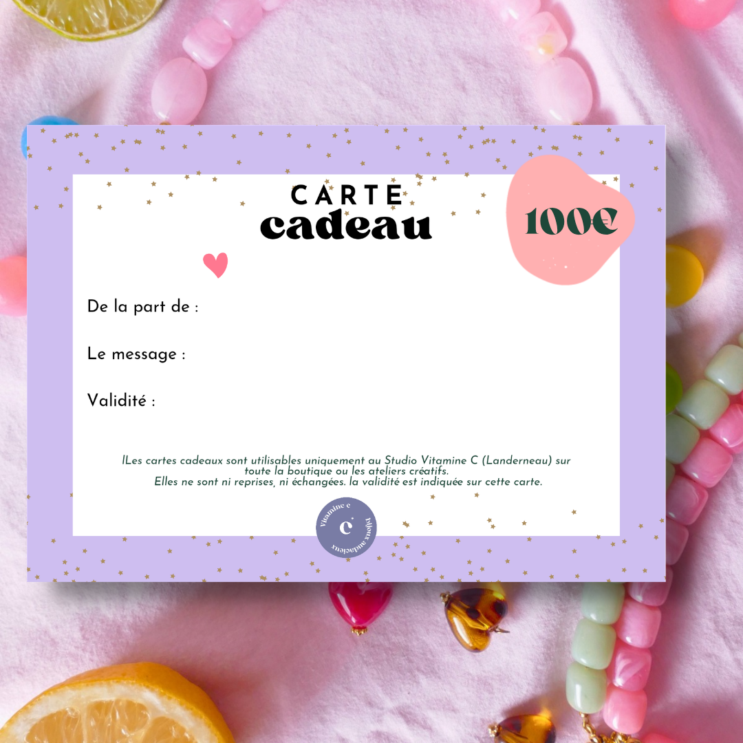 Carte cadeau valeur 100€