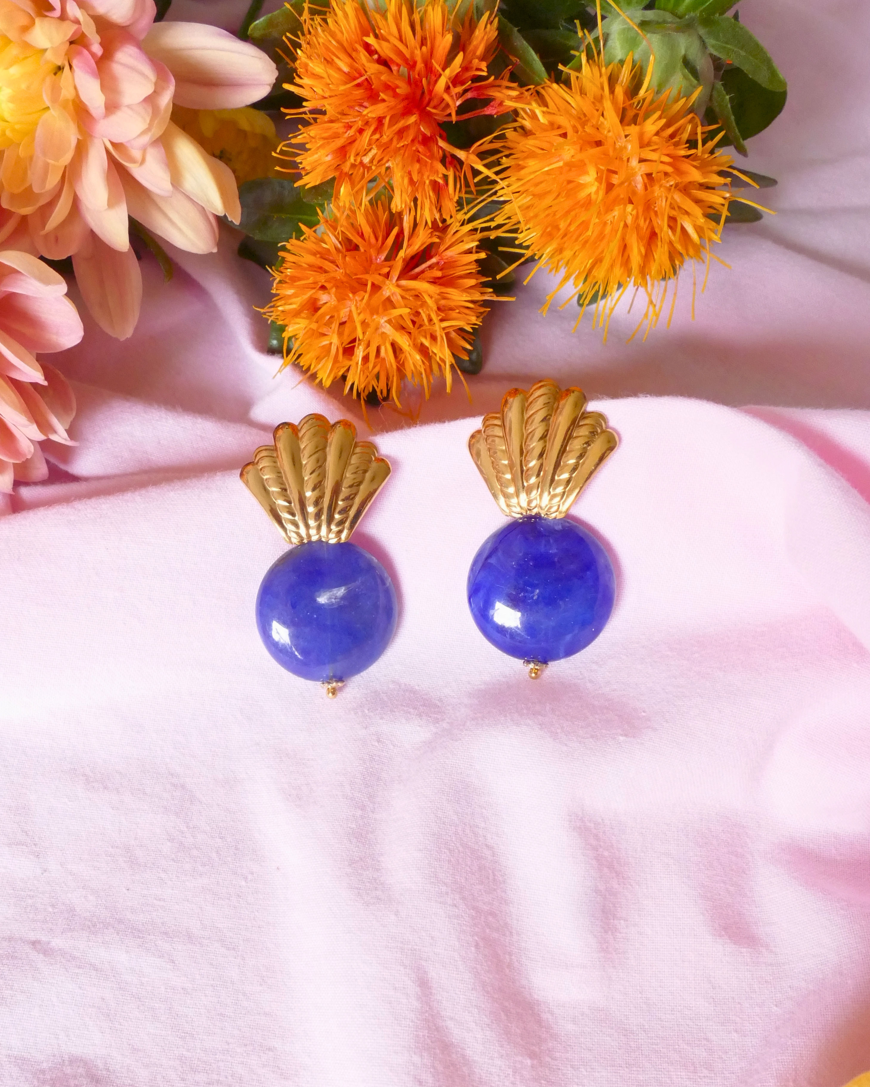 Boucles d'oreilles BARBARA - bleu nuit