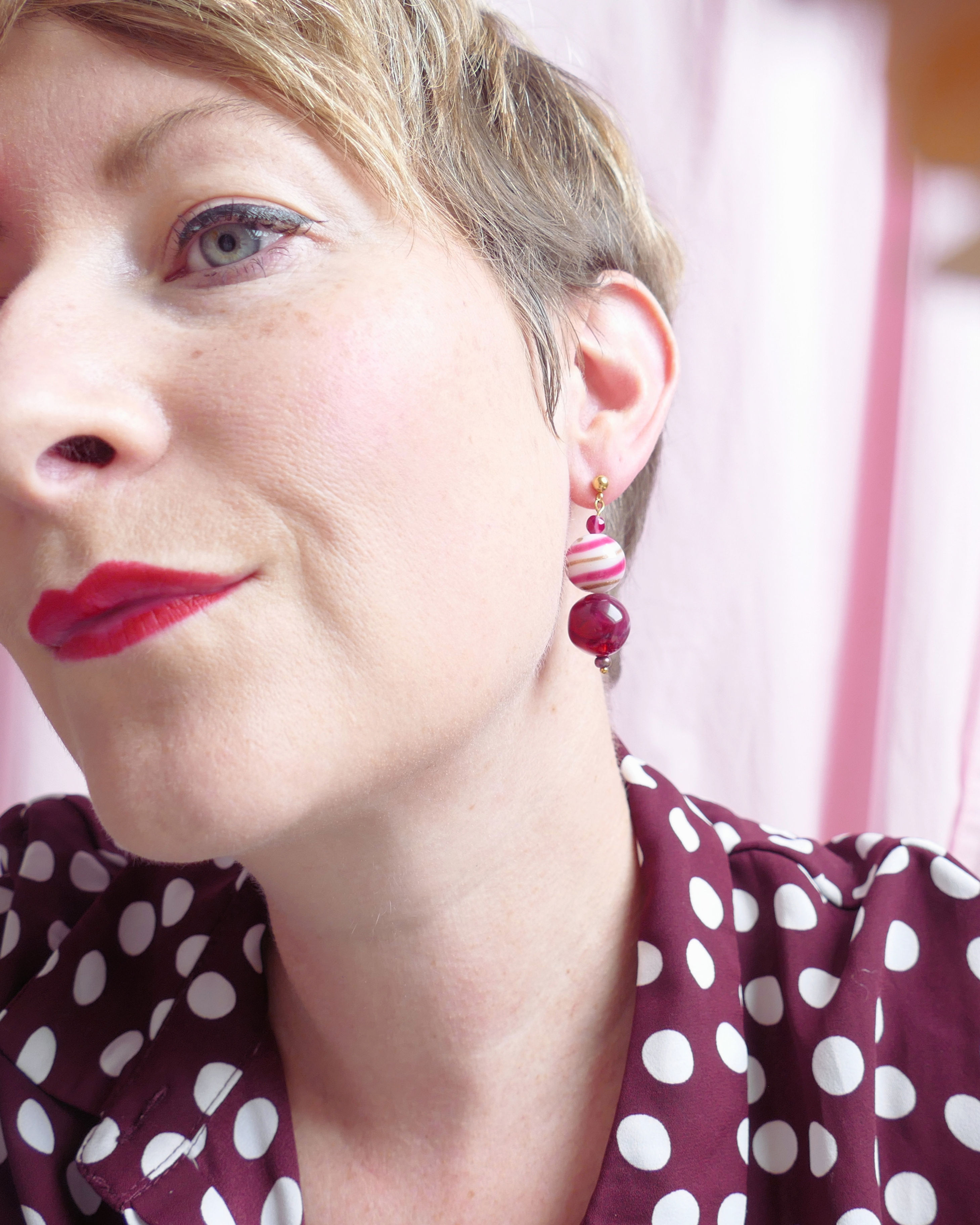 Boucles d'oreilles MARITHE - prune
