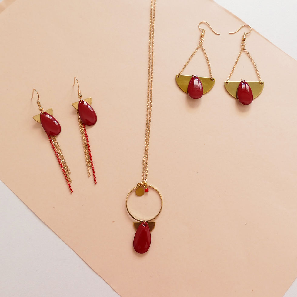 Miniature : Boucles d'oreilles MADELEINE cherry