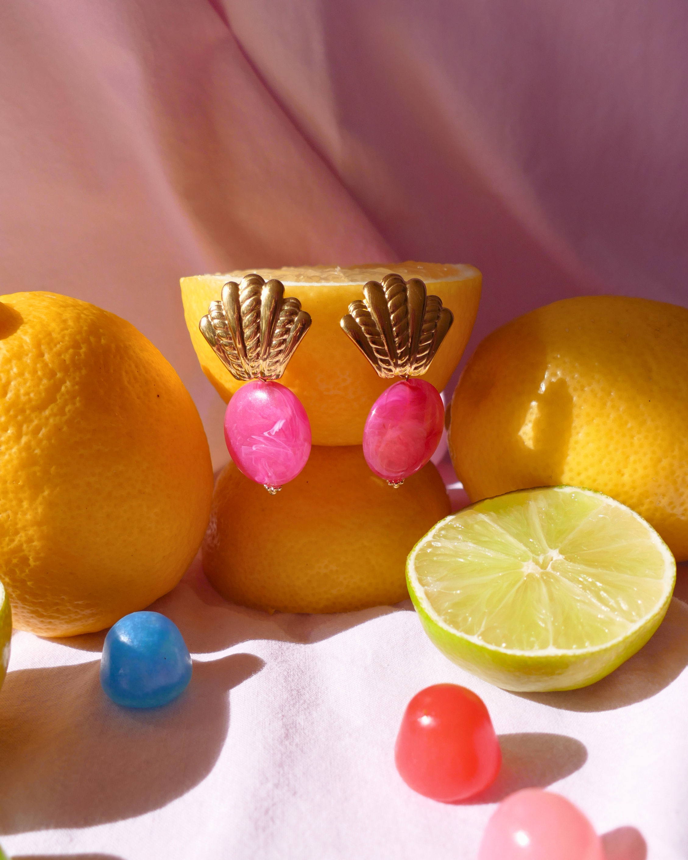 Boucles d'oreilles BARBARA - fuchsia