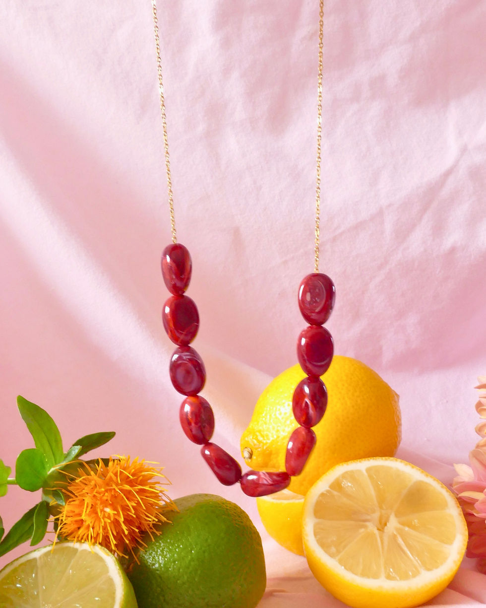 Miniature : Collier BONNIE - rouge profond