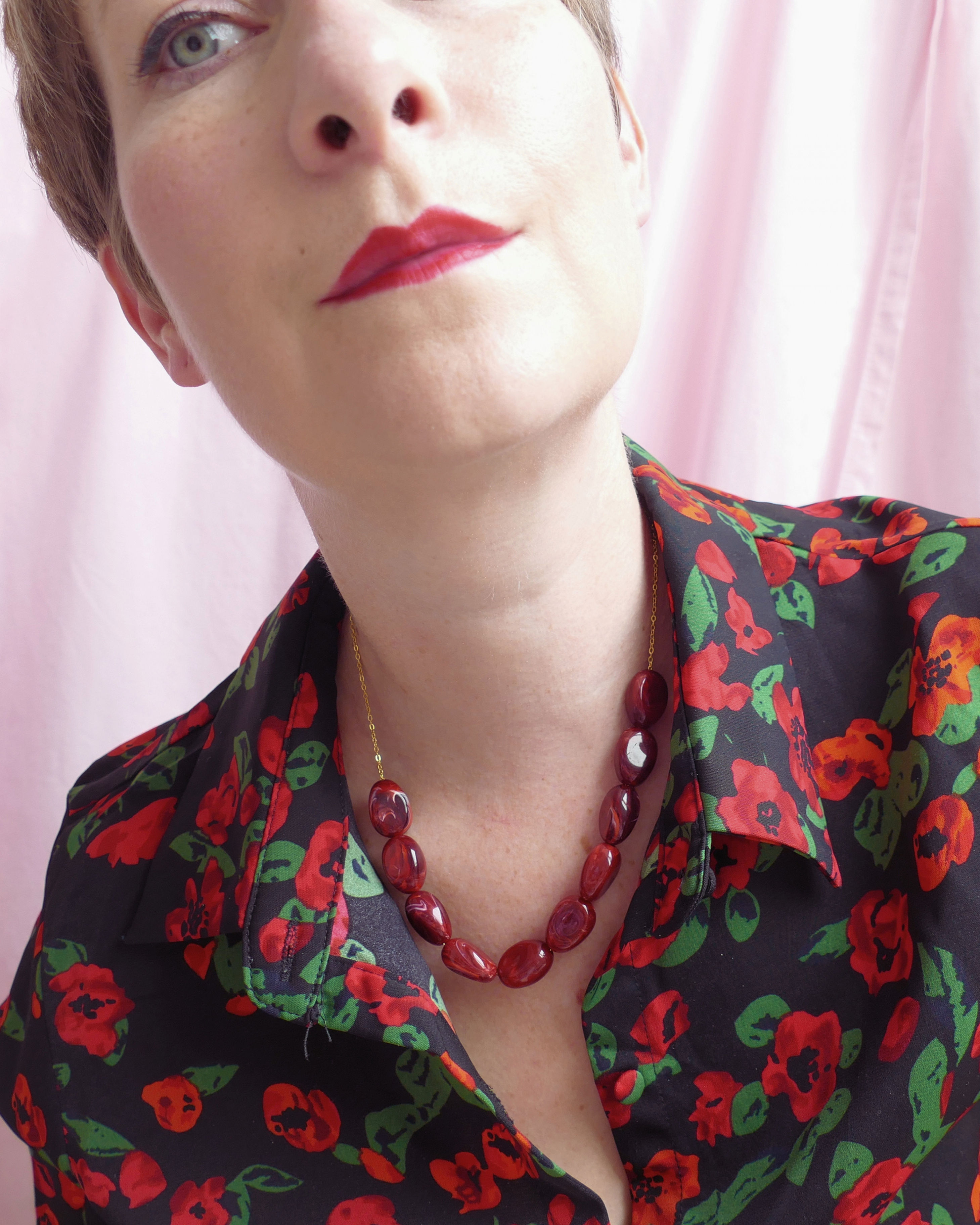 Collier BONNIE - rouge profond