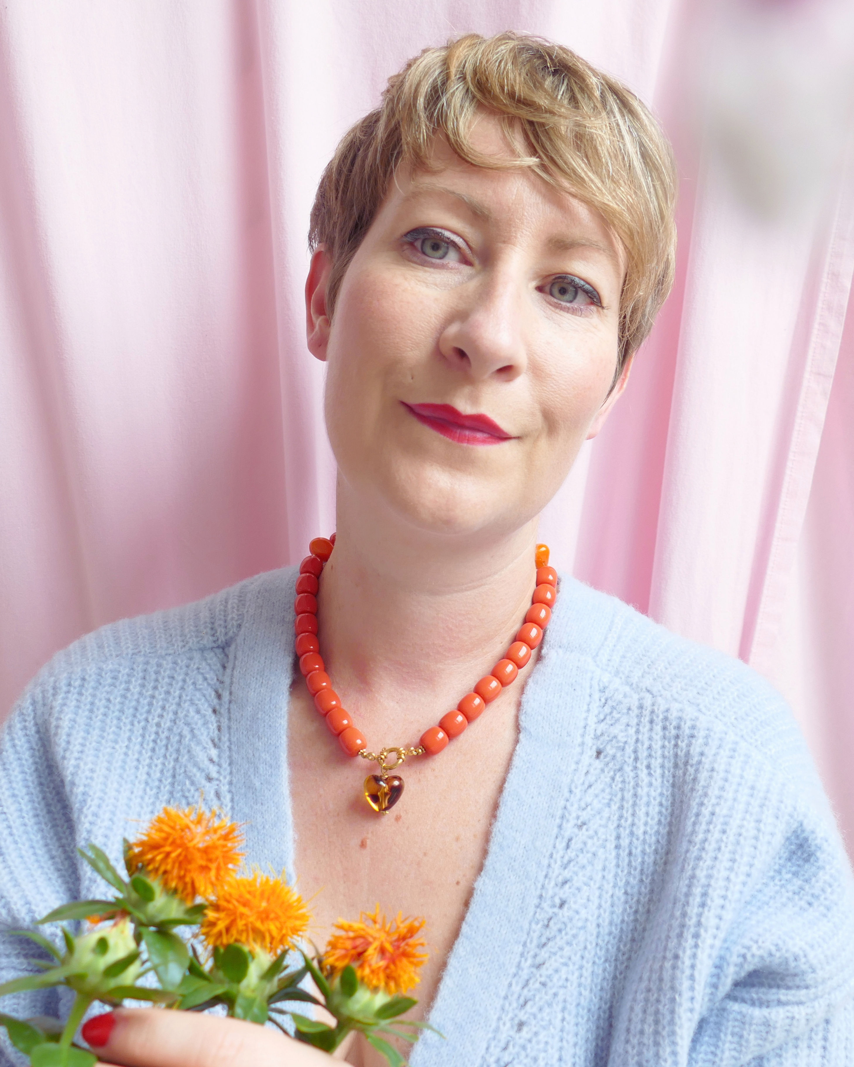 Collier ANNETTE - orange rétro