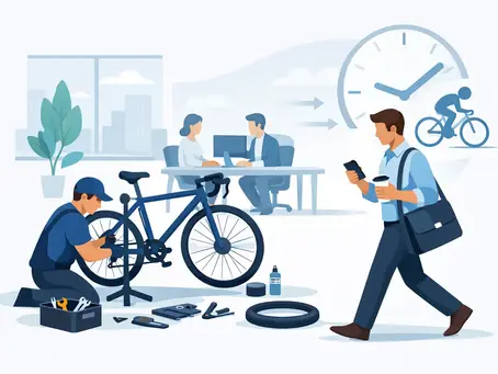 Fietsherstelling op het werk bespaart je tijd