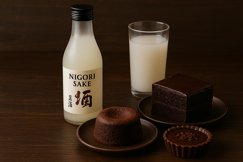 nigori sake paired with chocolate desserts