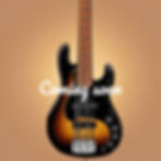 a bass guitar with the words coming soon over it with a black background