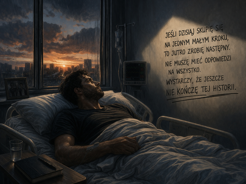 Osoba z niepełnosprawnością leżąca w lóżku