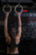 Hanging from gymnastics rings