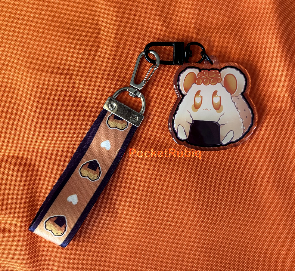 Miniaturbild: Orange Onigiri | Lanyard Acrylic Keychain