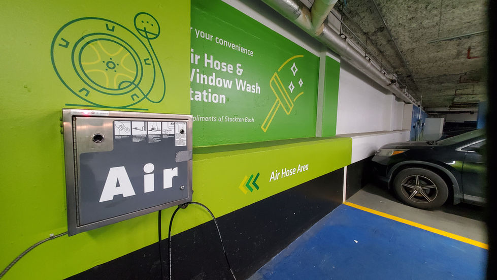 After_Car Service Zone Wall Design_ Parking lot environmental design wall hoarding