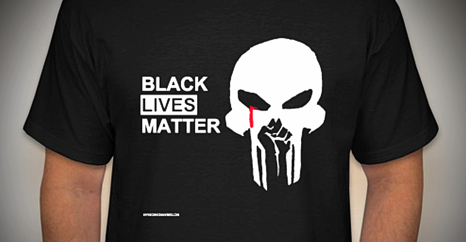 BLM/Punisher shirt by artist Khalid Johnson